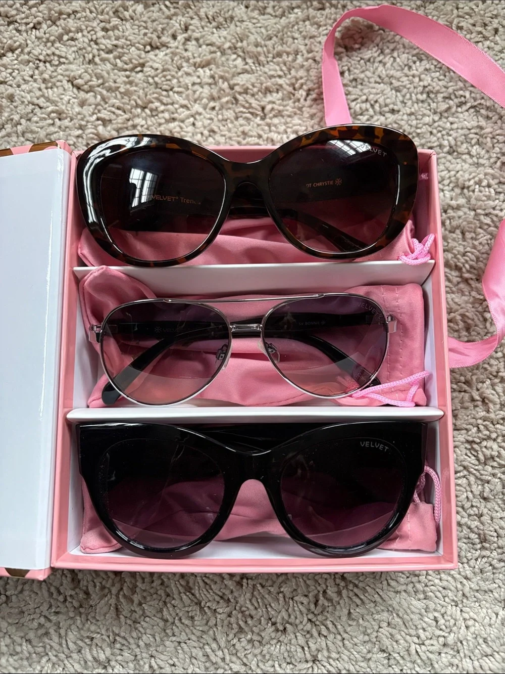 Velvet eyewear sunglasses trio